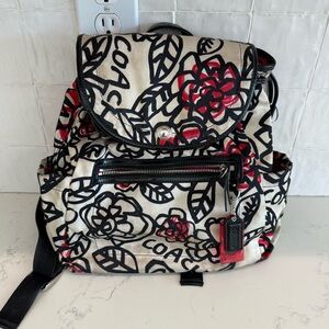 Coach Poppy/Daisy Graffiti Backpack